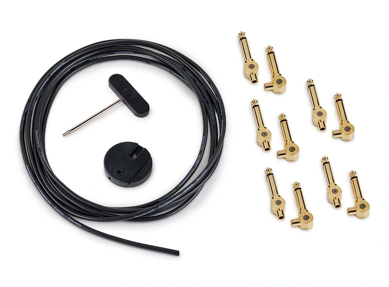 RockBoard Solderless Patch Cable Set PatchWorks, + 10 Plugs, 300 cm, Gold 
