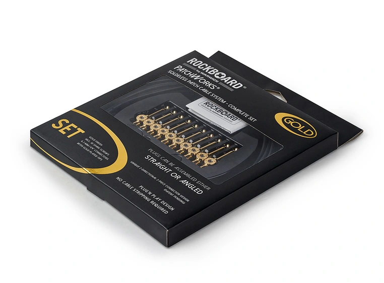 RockBoard Solderless Patch Cable Set PatchWorks, + 10 Plugs, 300 cm, Gold 