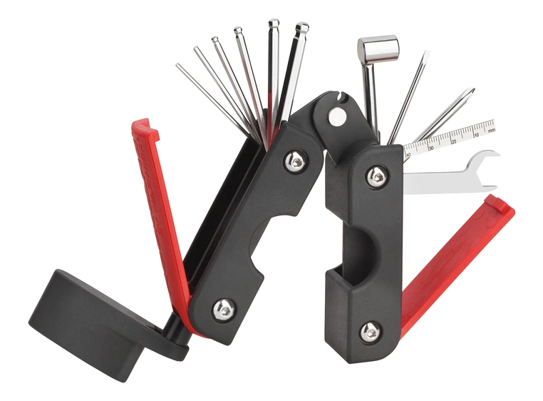 RockCare MultiTool (Metric / Red) 3-In-1 Set with String Winder for Guitar & Bass 