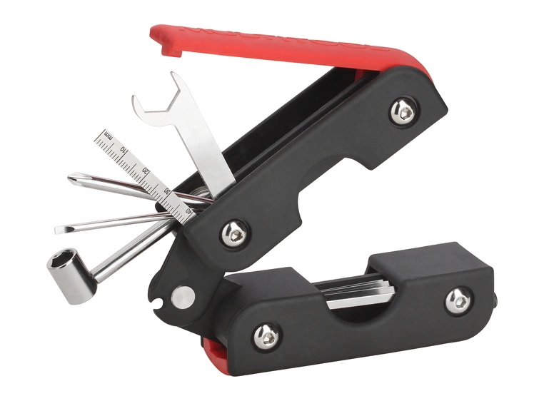 RockCare MultiTool (Metric / Red) 3-In-1 Set with String Winder for Guitar & Bass 