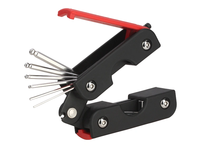 RockCare MultiTool (Metric / Red) 3-In-1 Set with String Winder for Guitar & Bass 