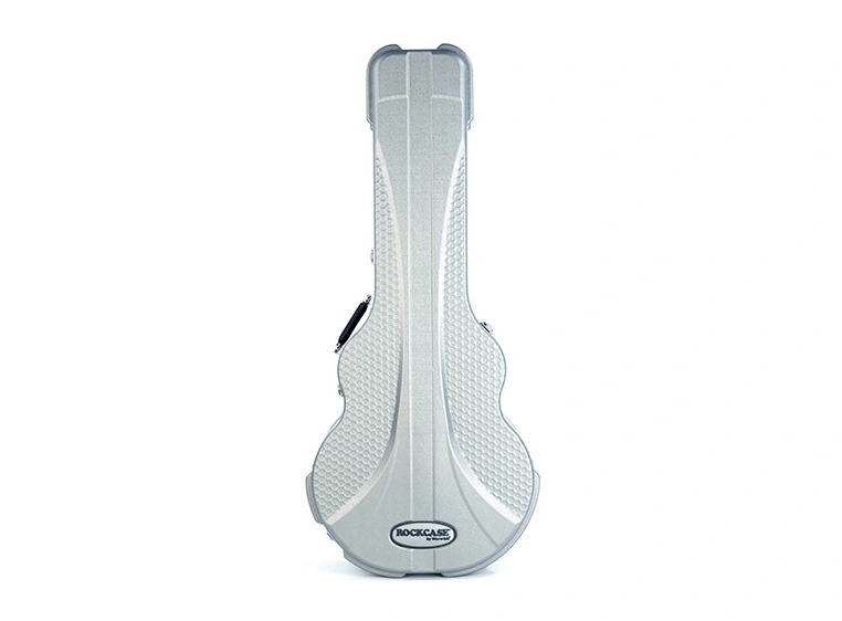 RockCase Acoustic Guitar ABS Case Jazz, Curved - Silver, Premium Line 