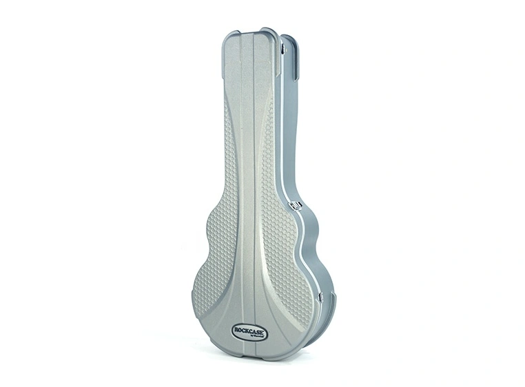 RockCase Acoustic Guitar ABS Case Jazz, Curved - Silver, Premium Line 