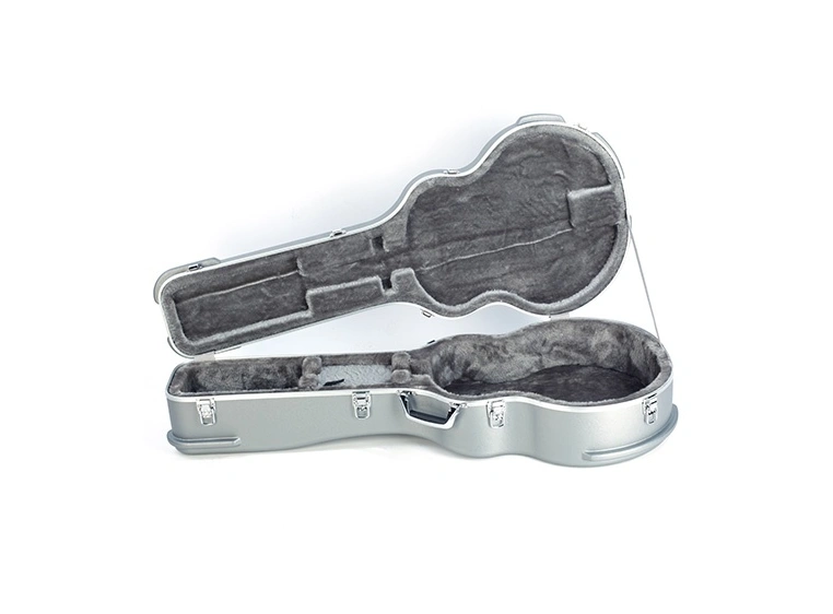 RockCase Acoustic Guitar ABS Case Jazz, Curved - Silver, Premium Line 