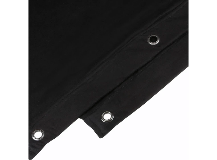 Sceneteppe molton 4x3m ferdigsydd Sort, 160g/m2, maljer i bredden (3m) 