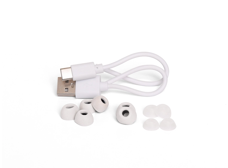 Soho W1 Trådløse øreplugger med innebygd powerbank, White City House 