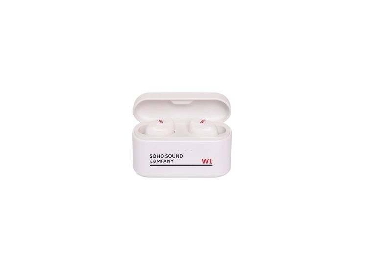 Soho W1 Trådløse øreplugger med innebygd powerbank, White City House 