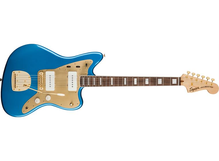 Squier 40th Ann Jazzmaster, Gold Edition Lake Placid Blue