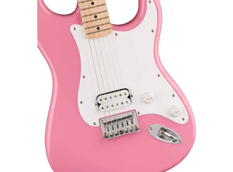 Squier Sonic Stratocaster HT H White Pickguard, Flash Pink