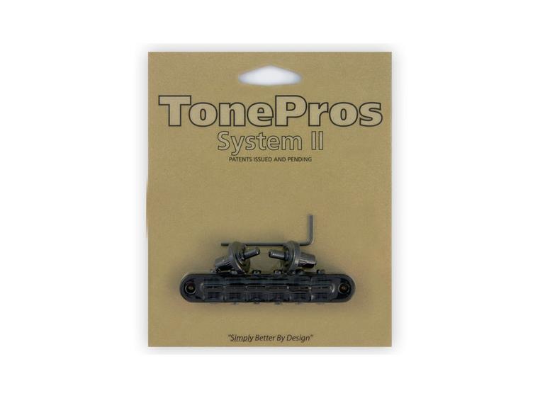 TonePros T3BP B - Standard Tune-O-Matic Bridge - Black