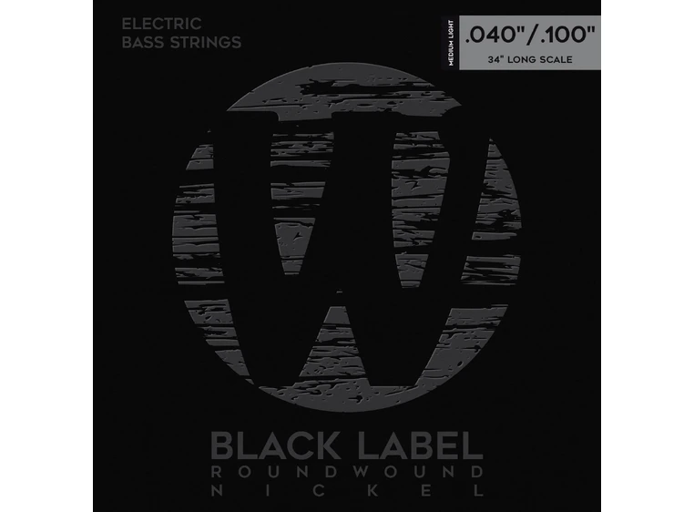 Warwick Black Label Bass String Set (040-100) Nickel-Plated Steel, Med Light 