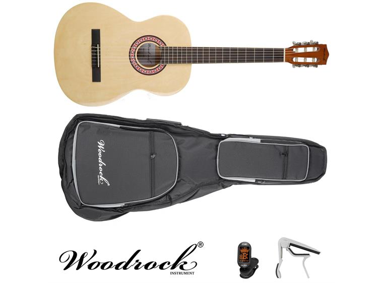 Woodrock Klassisk Gitarpakke Komplett Alt du trenger for å komme i gang