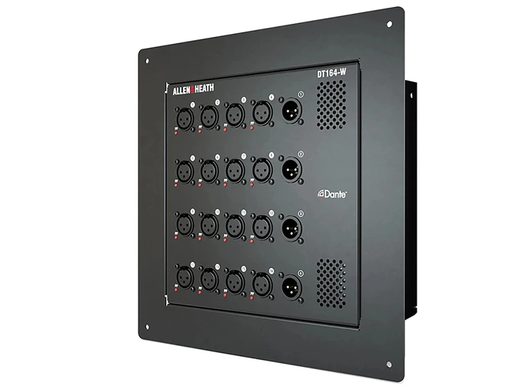 A&H DT164-W wall-mount/floor Dante I/O expander: 16 mic/line 