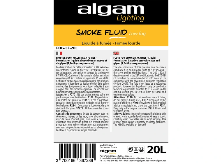 Algam Lighting 20 L heavy smoke liquid FOG-LF-20L 
