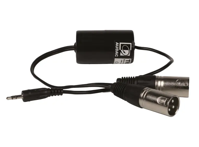 Audac TR 2080 - Ground loop isolator- 3.5 mm jack to 2x XLR 