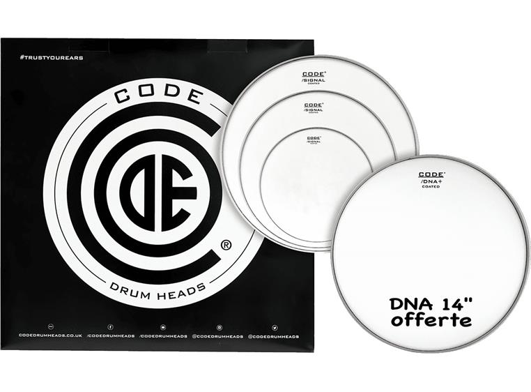 Code Drumheads TPSIGCTDF, Signal Fusion 10", 12", 14" coated + 14" DNA coated