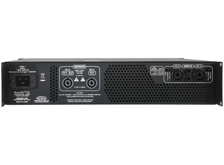 Crest Audio Pro-LITE 7.5 Professional Power Amplifier 