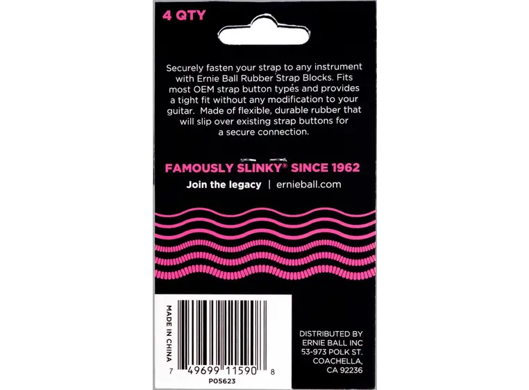 Ernie Ball EB-5623 Strap Blocks Rosa 4, pc 