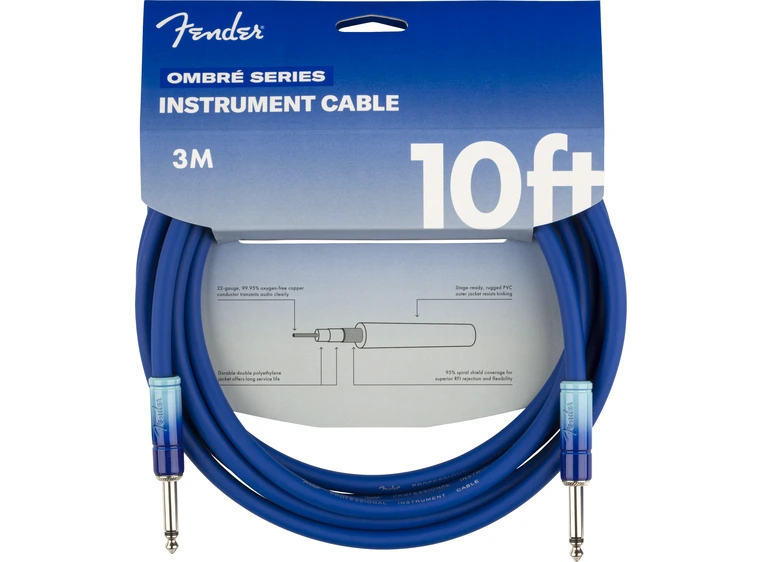Fender 10' Ombré Cable, Belair Blue 