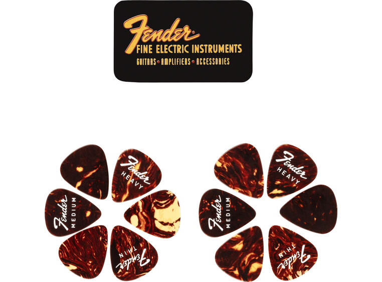 Fender Fine Electric Pick Tin Plekter 12-pakning