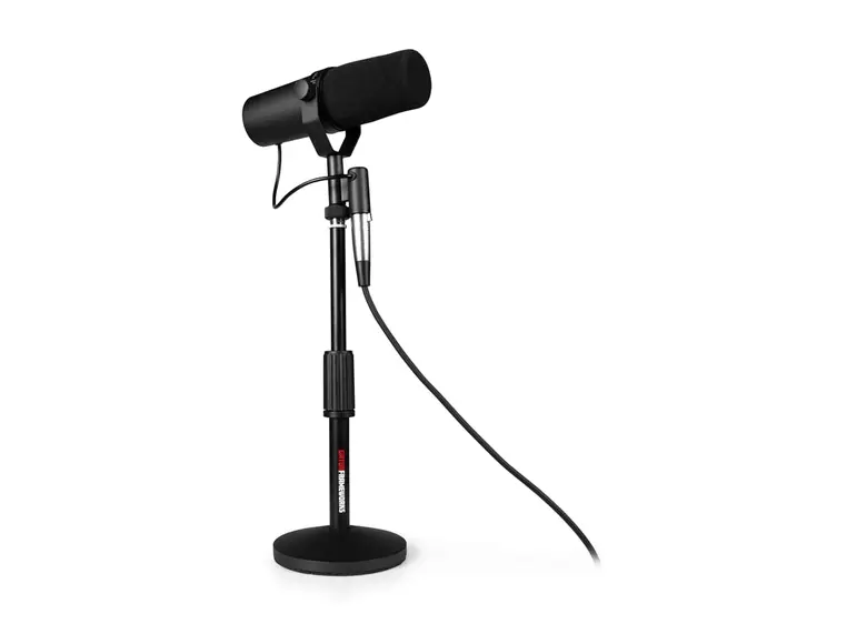 Gator Frameworks GFW-MIC-DESKTOP-2PK 2 Desktop Mic Stands 2 10-ft XLR Cables 