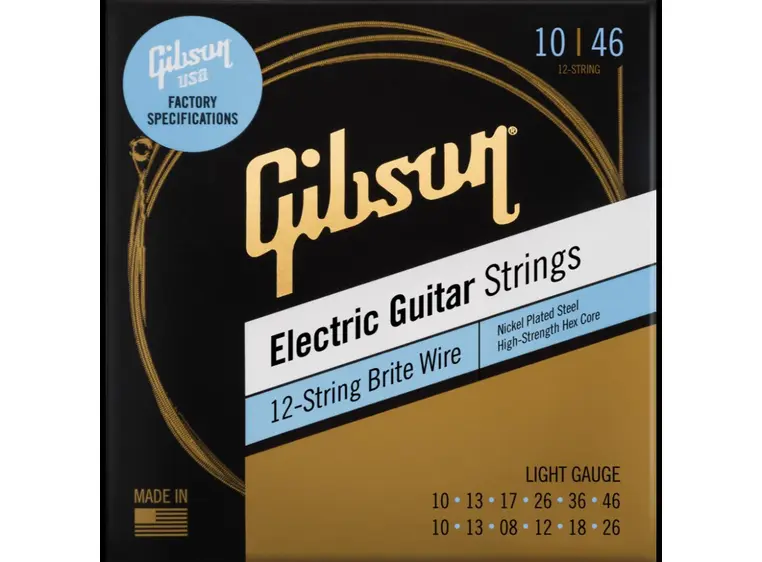 Gibson S&A Brite Wire El. Guitar Str. (010-046)12-Str. - Light Gauge 