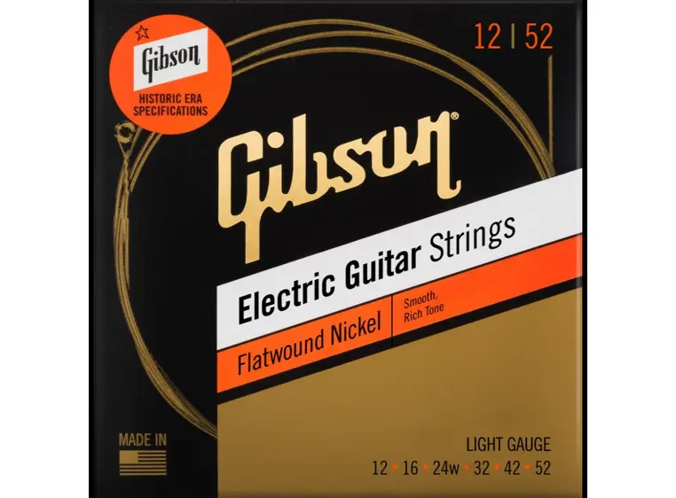 Gibson S&A Flatwound El. Guitar Str. (012-052) Light 