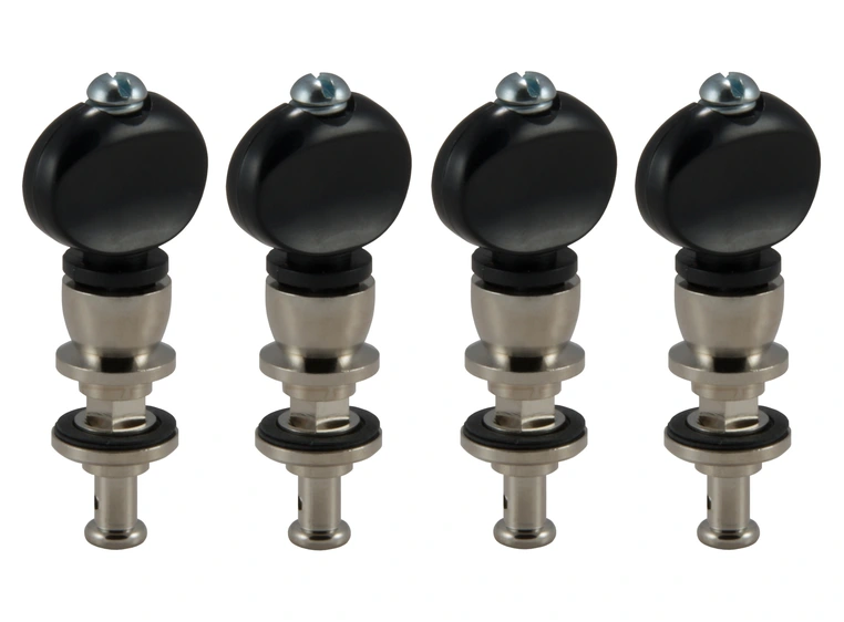 Grover 85B Champion Ukulele Pegs w/Black Button - 4 pcs. - Nickel 