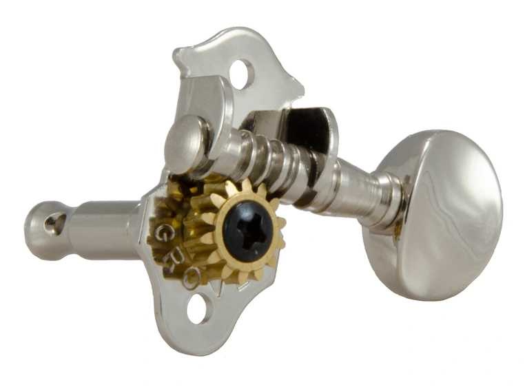 Grover 8N Sta-Tite Geared Ukulele Pegs w/Metal Button - 4 pcs. - Nickel 