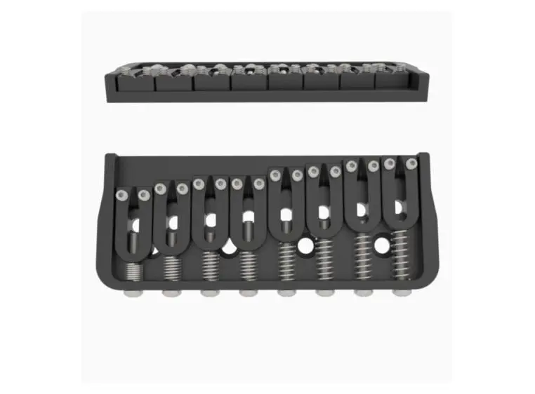 Hipshot Fixed Guitar Bridge for 8-String, .125" / 3.2 mm - Black 