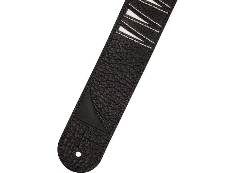 Jackson Shark Fin Leather Strap Black and White, 2"
