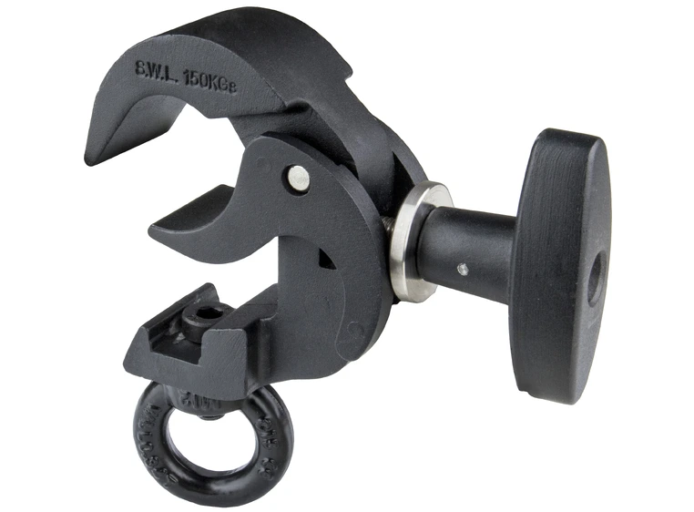 KUPO KCP-813B triggerclamp m/øye Sort. SWL 150Kg. Ø38-51mm, m/øye. TUV 