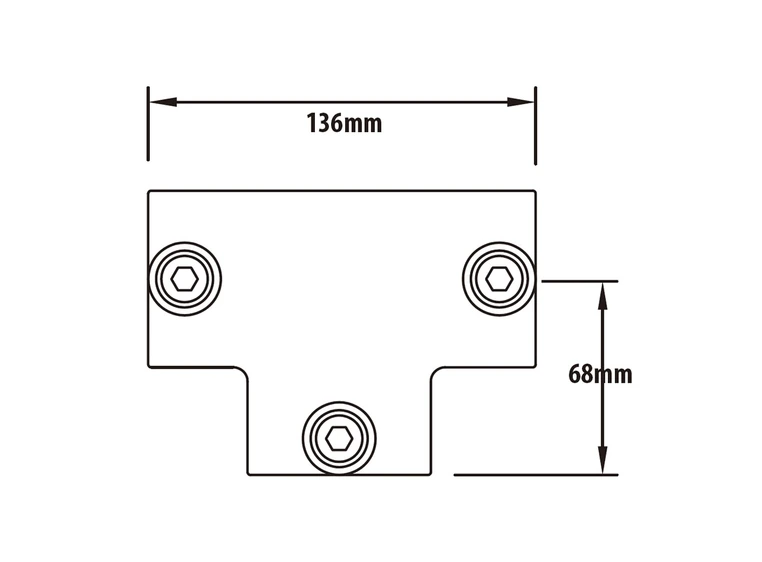 KUPO KPC-104B rør clamp langt T-stykke Ø48mmrørklemme.TUV.Sortmatt. 