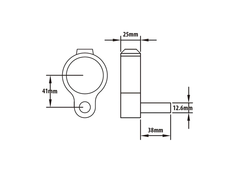 KUPO KPC-140B gate hinge Ø48mmrørklemme.TUV.Sortmatt. 