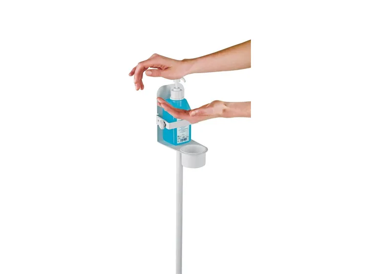 K&M 80315 Desinfeksjonsmiddelstativ med brakett XL, hvit 