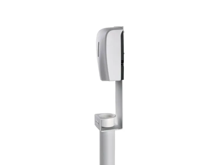 K&M 80359 Desinfeksjonsmiddelstativ Søyle, inkludert sensor-dispenser, hvit 