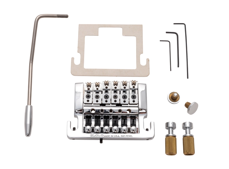 Kahler 2215 - Stud Mount Guitar Tremolo (Brass Cam / Steel Saddles) - Chrome 