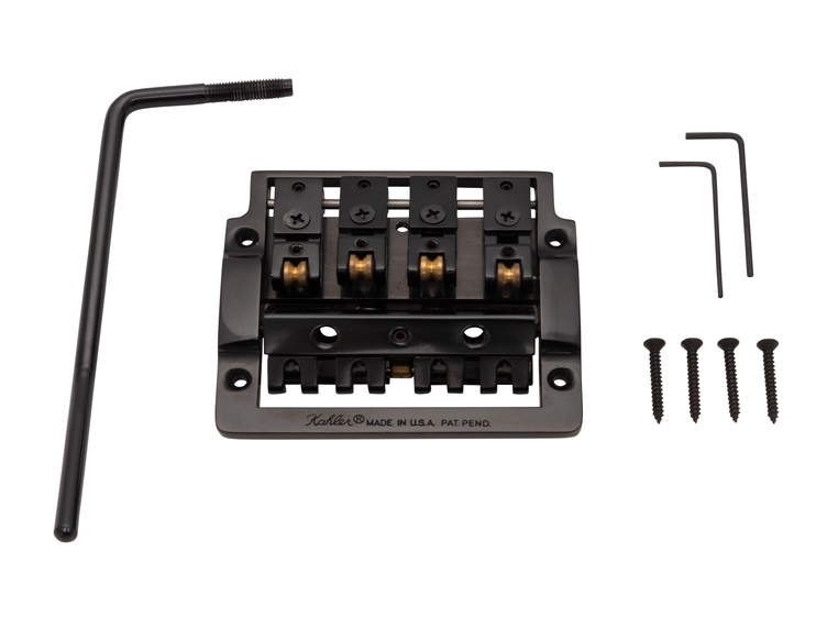 Kahler 2410R-W4 - 4-String Bass Tremolo with Rearward Saddles - Black 