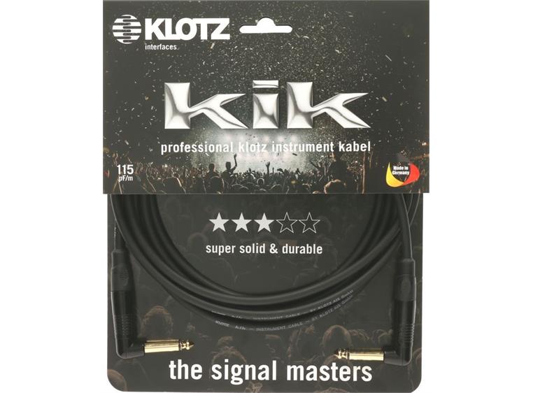 Klotz KIK Instr.Cable metal angled jack bk 6m