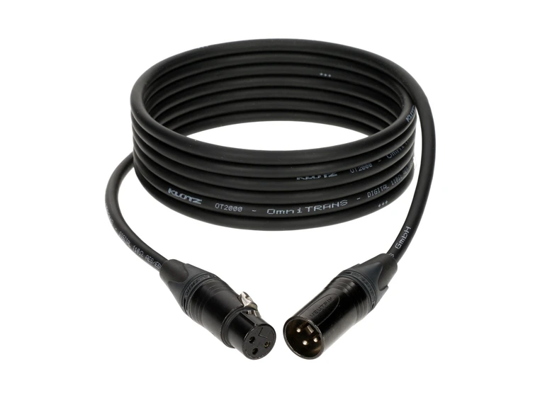 Klotz Pro AES/EBU Neutrik XLR Double shield OT2000 Sort 5m 