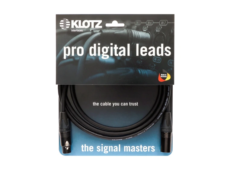Klotz Pro AES/EBU Neutrik XLR Double shield OT2000 Sort 5m 