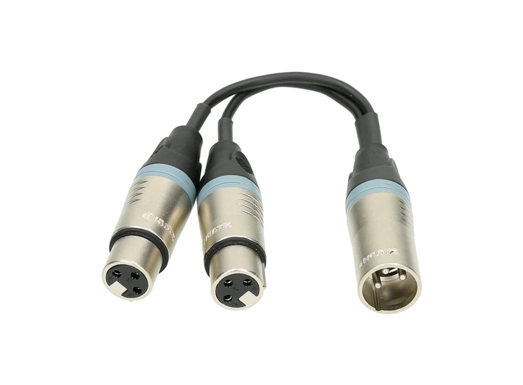 Klotz XLR-YMERGE merging adapter With resistor XLR M - 2x XLR F - Neutrik 