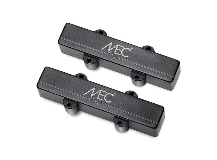 MEC Active J/J-Style Bass Pickup Set Metal Cover, 5-str Brushed Black Chrome
