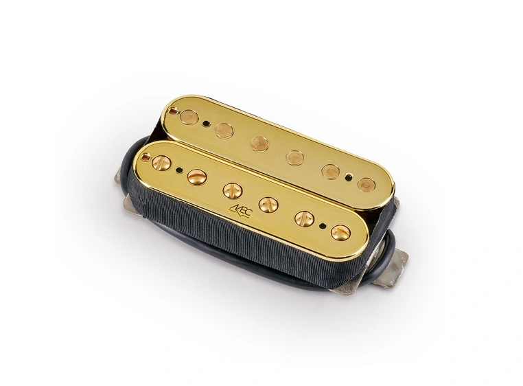 MEC Modern Humbucker Guitar Pickup Tremolo Spacing, Open Bobbin - Gold 