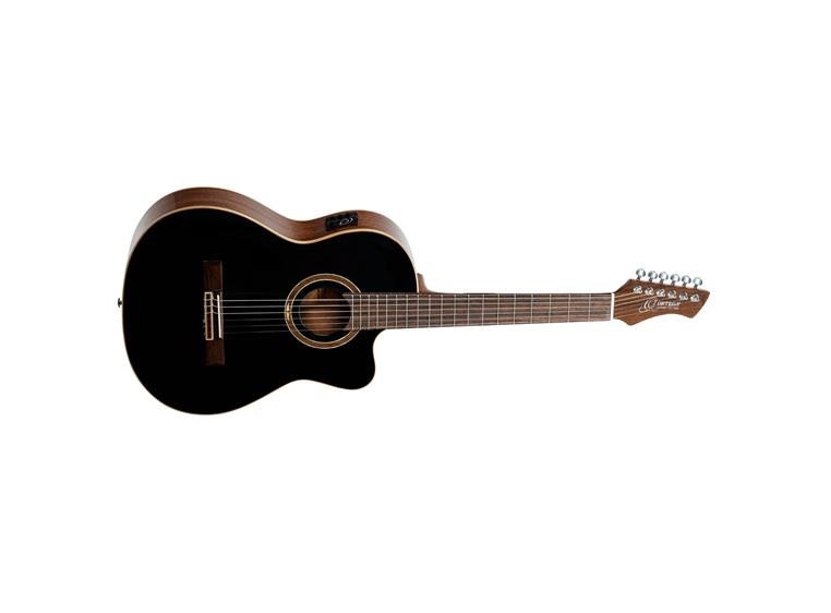 Ortega RCE238SN-BKT Klassisk gitar 4/4 Størrelse, med mik, Slim neck