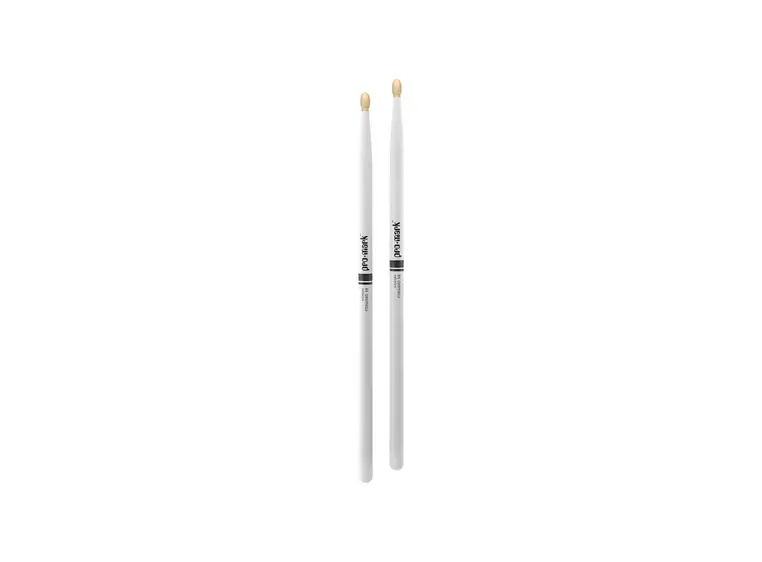 Promark TX5BW-WHITE Classic 5B Painted Stick Hickory Oval tip - White 