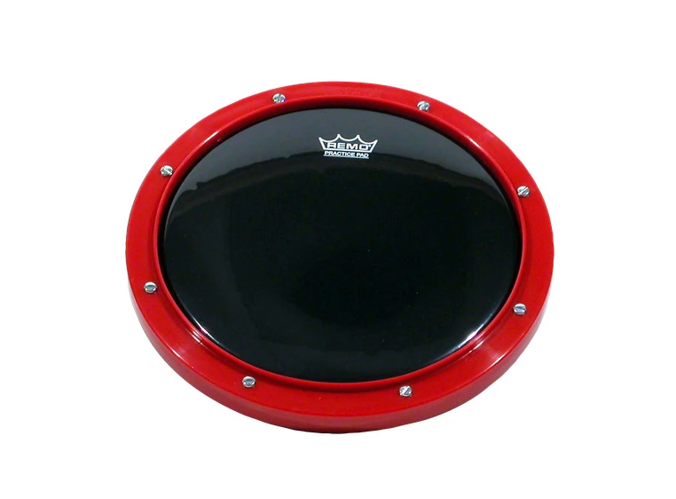 Remo RT-0006-58- Practice Pad - Tunable Ambassador Ebony Drumhead, 6", Red 