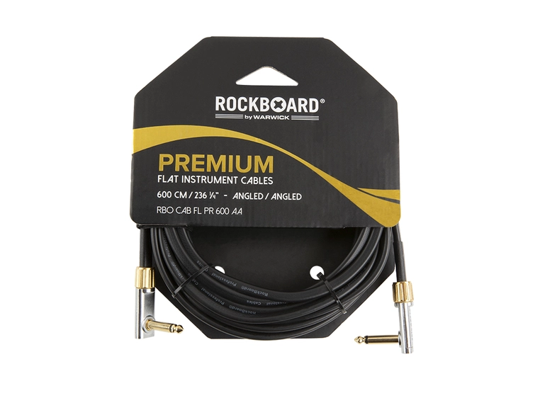 RockBoard Flat Instrument Cable, 600 cm Angled / Angled, Premium Series 