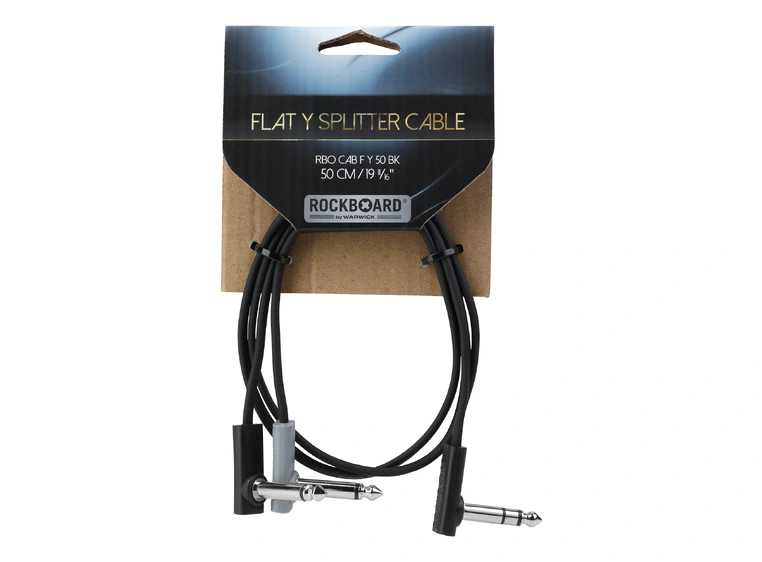RockBoard Flat Patch Y-Splitter Cable 50 cm, Black 