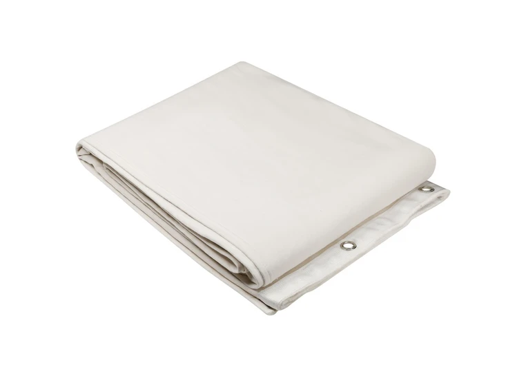 Sceneteppe molton 3x3m ferdigsydd Hvit, 500g/m2, maljer i bredden (3m) 